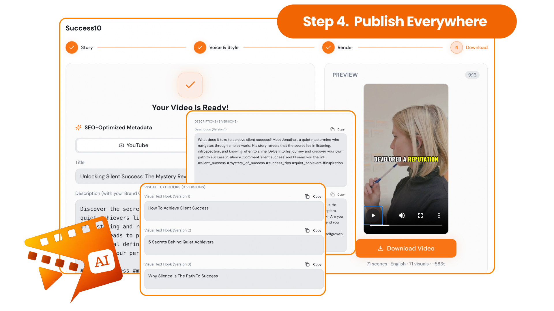 STEP 4 — Download & Publish Anywhere