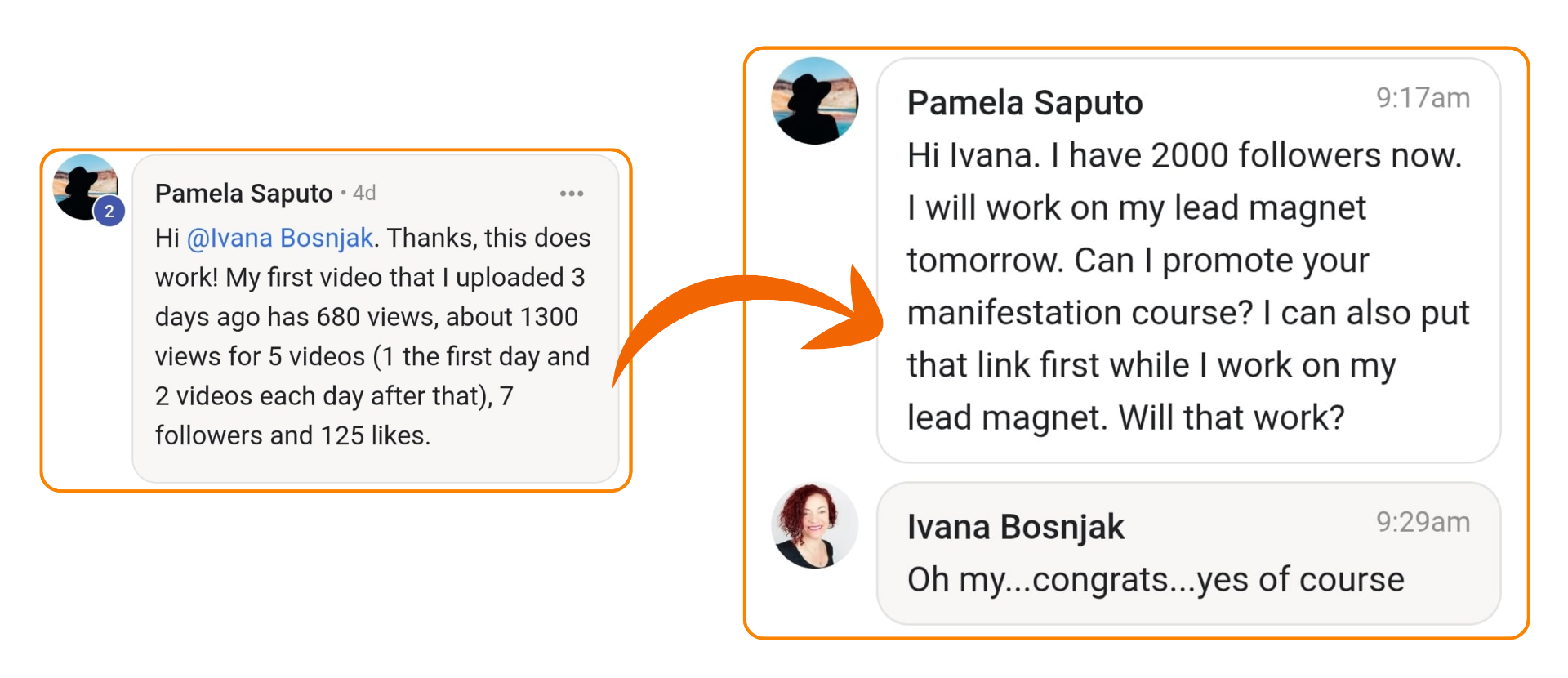 Pamela Saputo — 2000 followers, promoting manifestation course