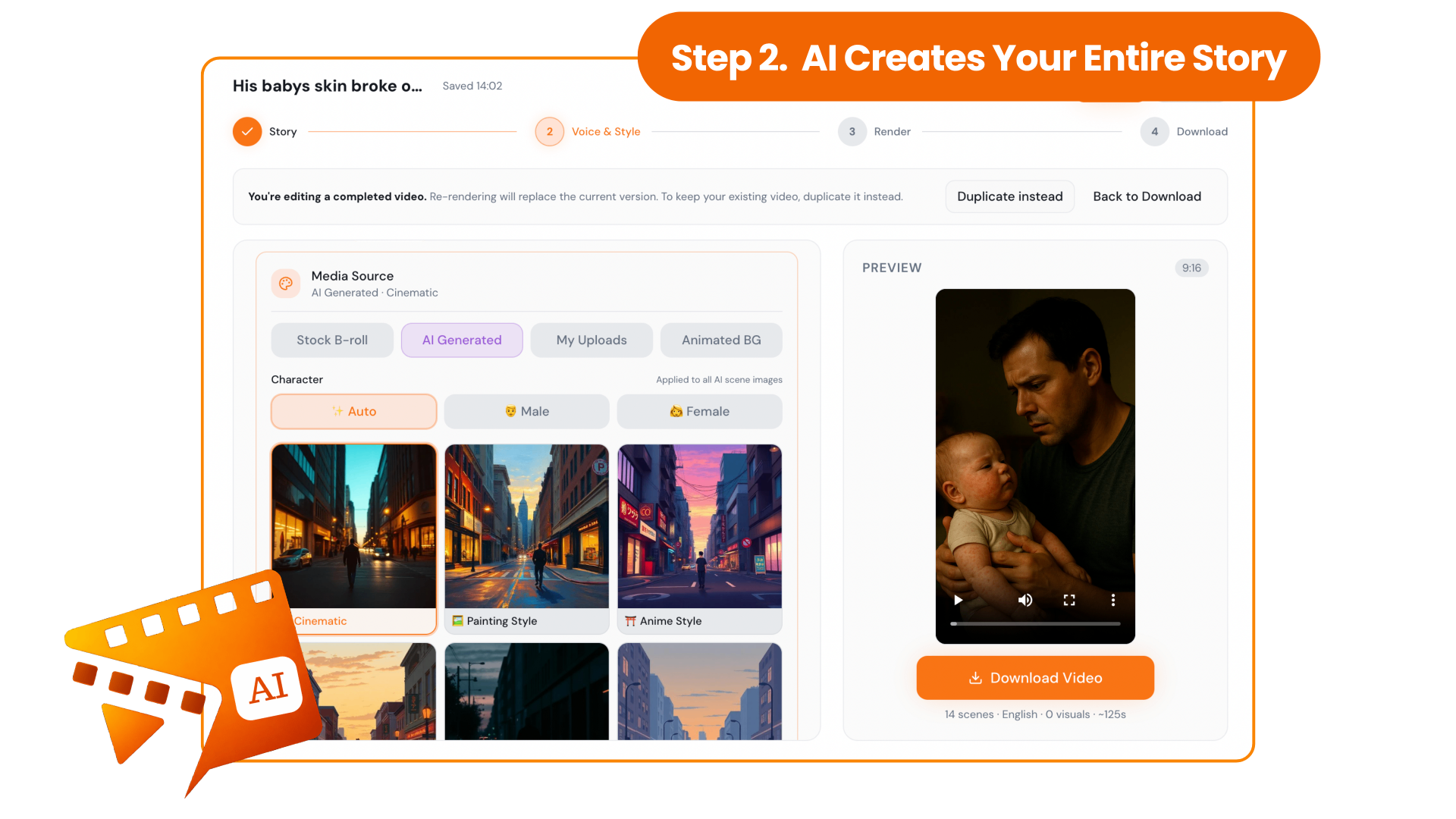 STEP 2 — AI Builds Your Storytelling Video
