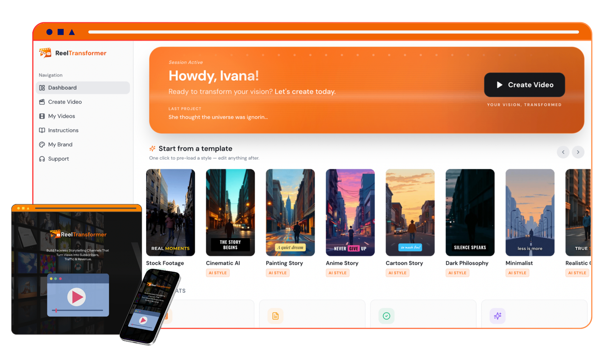 Reel Transformer dashboard